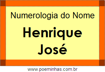 Numerologia do Nome Henrique José