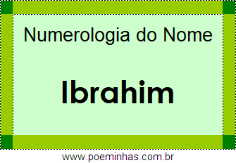 Numerologia do Nome Ibrahim