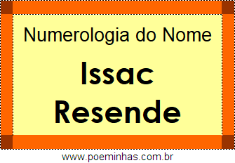 Numerologia do Nome Issac Resende