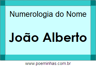 Numerologia do Nome João Alberto