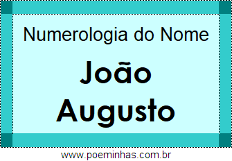 Numerologia do Nome João Augusto