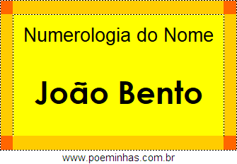 Numerologia do Nome João Bento