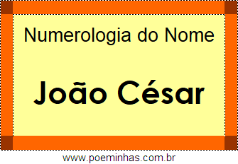 Numerologia do Nome João César