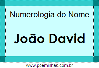 Numerologia do Nome João David