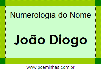 Numerologia do Nome João Diogo