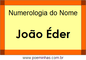 Numerologia do Nome João Éder