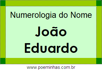 Numerologia do Nome João Eduardo