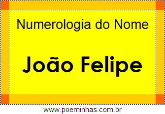 Numerologia do Nome João Felipe