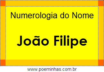Numerologia do Nome João Filipe
