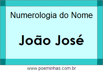 Numerologia do Nome João José