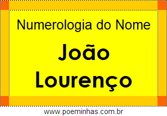 Numerologia do Nome João Lourenço