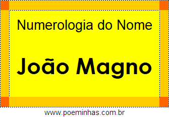 Numerologia do Nome João Magno