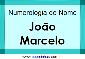 Numerologia do Nome João Marcelo