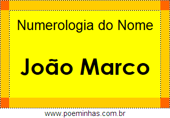 Numerologia do Nome João Marco