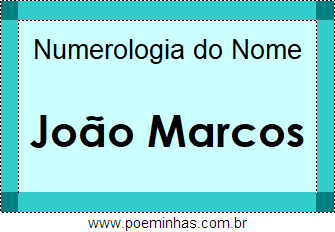 Numerologia do Nome João Marcos
