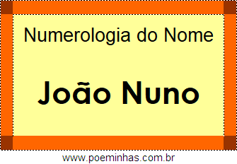 Numerologia do Nome João Nuno