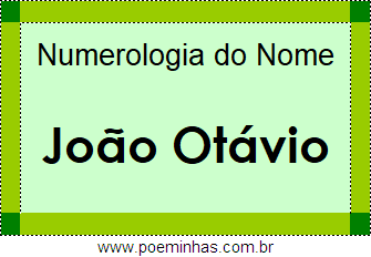 Numerologia do Nome João Otávio