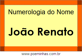 Numerologia do Nome João Renato