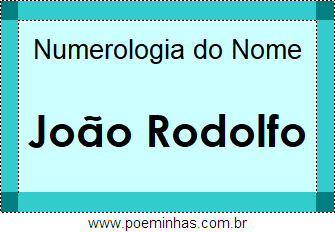 Numerologia do Nome João Rodolfo