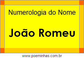Numerologia do Nome João Romeu