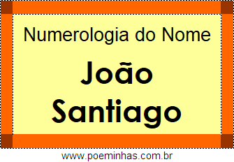 Numerologia do Nome João Santiago