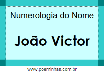 Numerologia do Nome João Victor