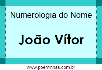 Numerologia do Nome João Vítor