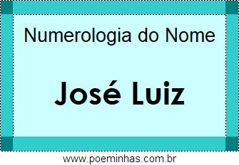 Numerologia do Nome José Luiz