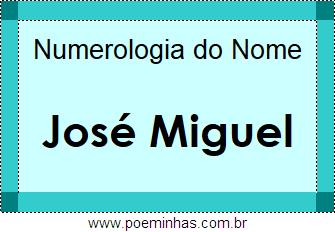 Numerologia do Nome José Miguel