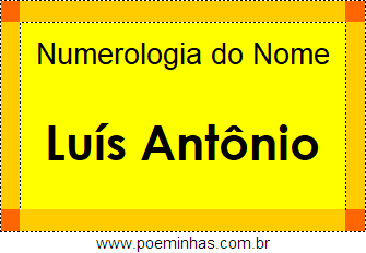 Numerologia do Nome Luís Antônio