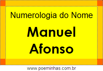 Numerologia do Nome Manuel Afonso