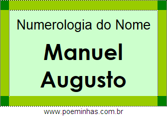 Numerologia do Nome Manuel Augusto