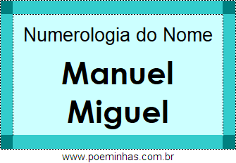 Numerologia do Nome Manuel Miguel