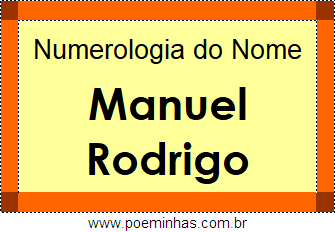 Numerologia do Nome Manuel Rodrigo