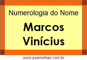 Numerologia do Nome Marcos Vinícius