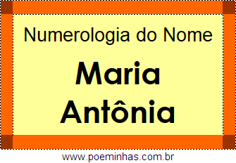 Numerologia do Nome Maria Antônia