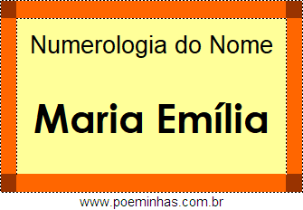 Numerologia do Nome Maria Emília