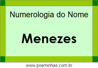 Numerologia do Nome Menezes