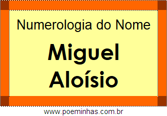 Numerologia do Nome Miguel Aloísio