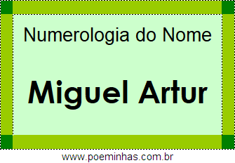 Numerologia do Nome Miguel Artur