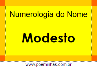 Numerologia do Nome Modesto