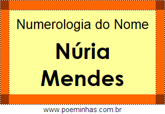 Numerologia do Nome Núria Mendes
