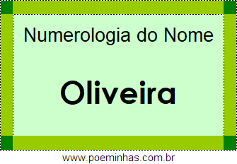Numerologia do Nome Oliveira