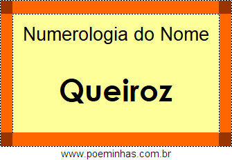 Numerologia do Nome Queiroz