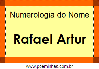 Numerologia do Nome Rafael Artur