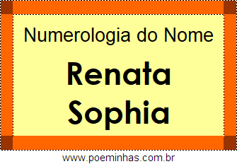 Numerologia do Nome Renata Sophia