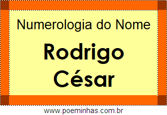Numerologia do Nome Rodrigo César
