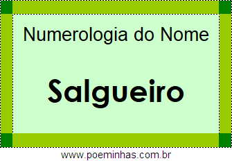 Numerologia do Nome Salgueiro