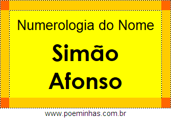 Numerologia do Nome Simão Afonso
