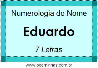 Numerologia do Nome Eduardo